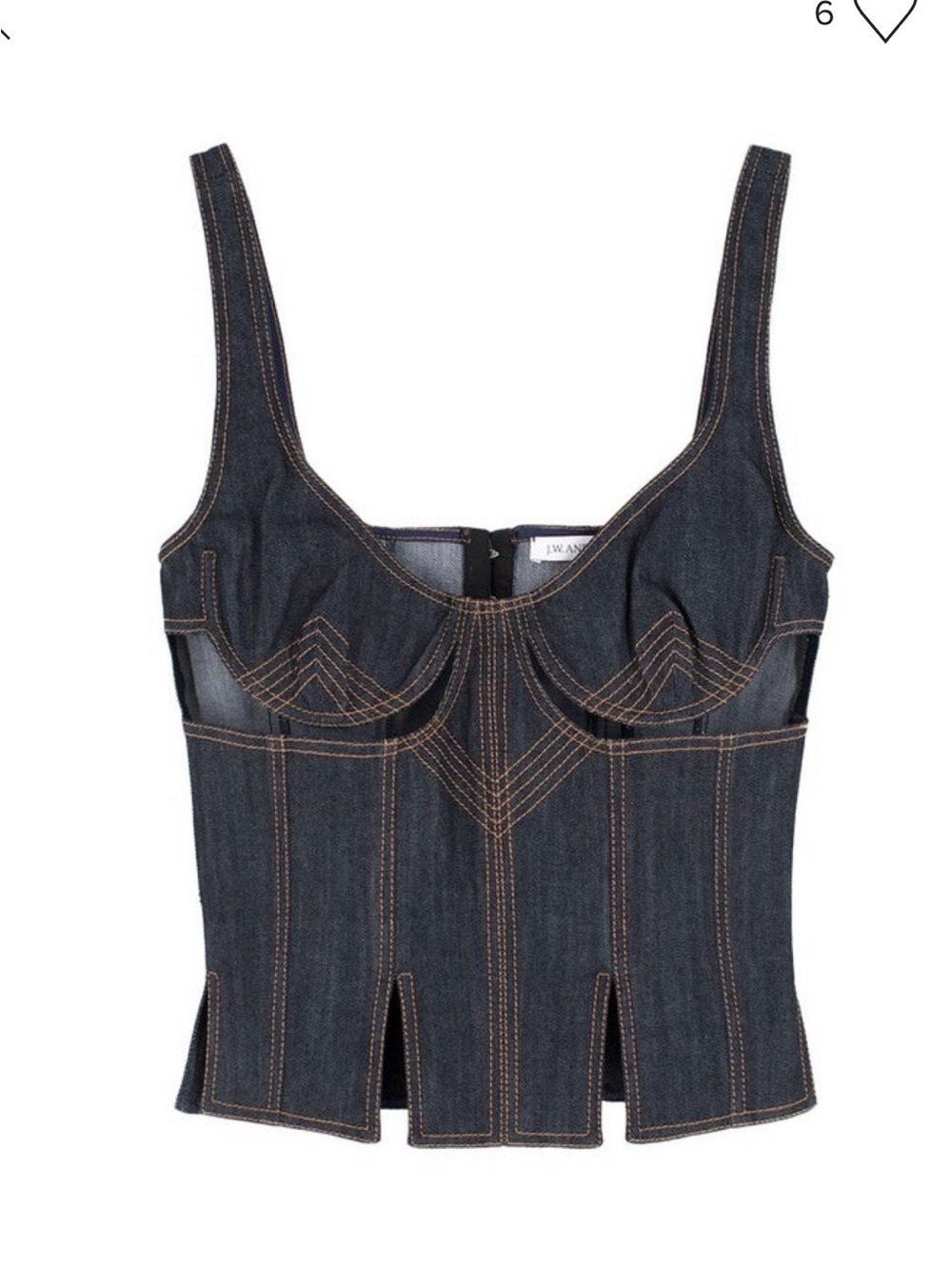 JW Anderson denim cutout bodice top size US4 / 36